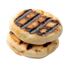 two grilled flatbreads stacked on top of each other. showcasing a golden-brown color with charred grill marks these flatbreads are often enjoyed as a snack or part of a meal. highlighting their appeal