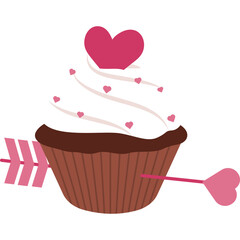 Valentines Cupcake Illustration