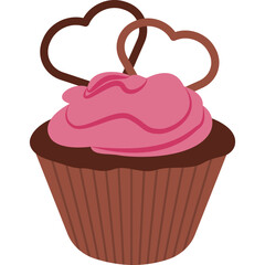Valentines Cupcake Illustration