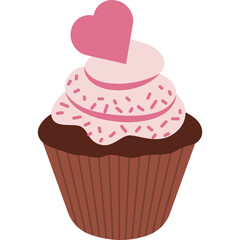 Valentines Cupcake Illustration