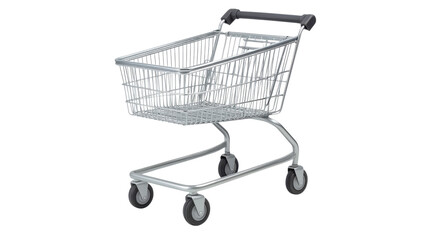 Empty shopping cart isolated on white background