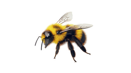 Detailed Closeup of a Fuzzy Bumblebee in Flight