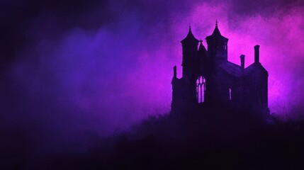Dark Silhouette Of A Gothic Church On A Hill