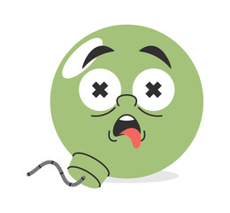 Confused dizzy comic bomb character