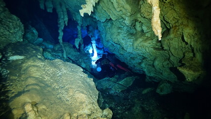 Cave diving