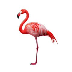 Elegant Flamingo Posing Against Black Background