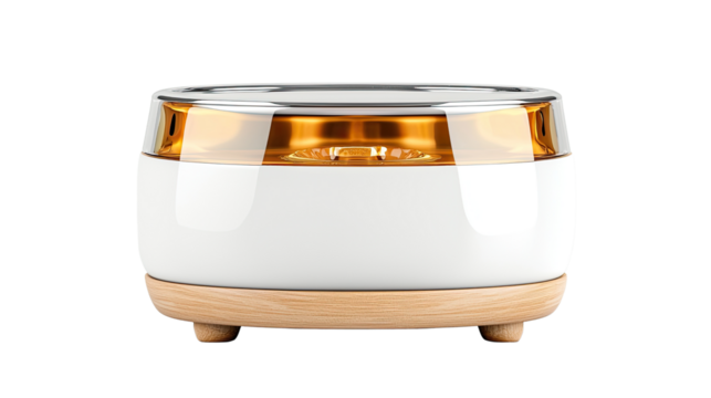 Elegant Heated Pet Food Bowl with Glass Lid