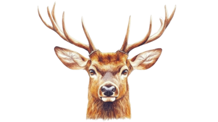 Cartoon illustration of a deer head isolated on a white background