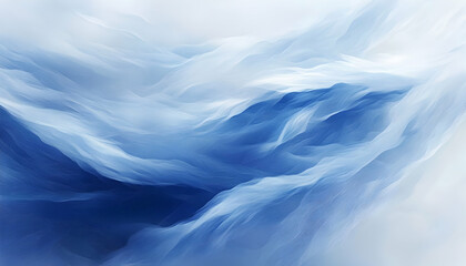 Abstract blue mountain landscape, ethereal, serene, calming, peaceful, flowing, dreamy, soft, tranquil, textured. Perfect for meditation, relaxation, or design projects.