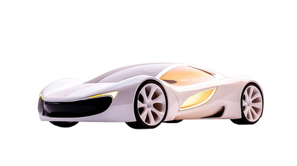 Futuristic White Sports Car Design Concept Illustration