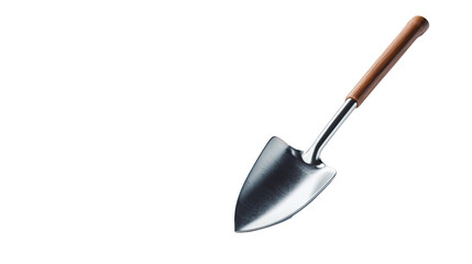 Gardening Trowel with Wooden Handle, Isolated on Black Background