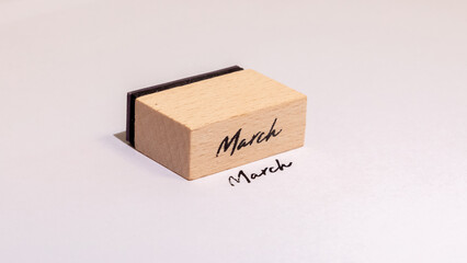 筆記体 3月 スタンプ