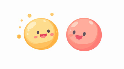 Fototapeta premium Cheerful kawaii chat bubble for delightful chat experience with happy emoticon