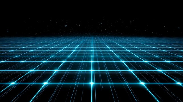 Futuristic abstract grids in a vast digital landscape modern technology conceptual environment