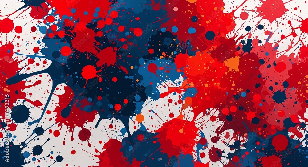 Wall mural abstract paint splatter pattern background in red pattern background