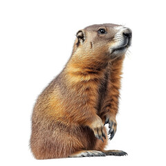 detailed illustration of a standing marmot. showcasing its fur texture and characteristic features the animal appears alert and curious. highlighting its natural behavior in a clear. focused manner th