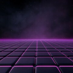 Obraz premium Futuristic abstract grids in a cosmic environment digital landscape high-tech perspective