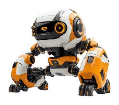 Rescue robot equipped with advanced features for high fidelity operations urban environment technology showcase futuristic design innovative robotics isolated on transparent background