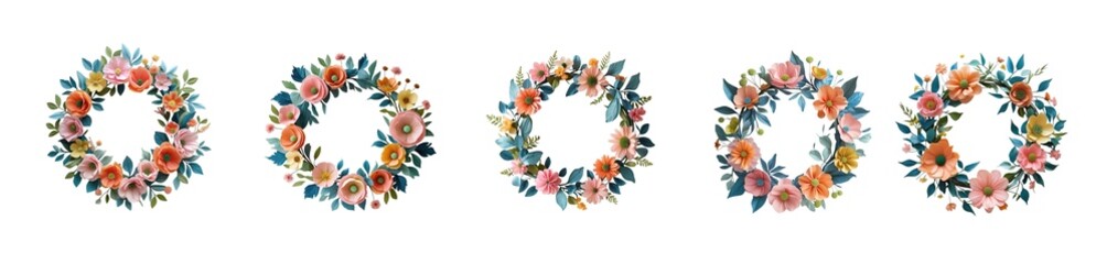 Obraz premium flower circle or flower frame (png)