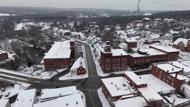 New Hampshire Allenstown panoramic view from top during December Season 