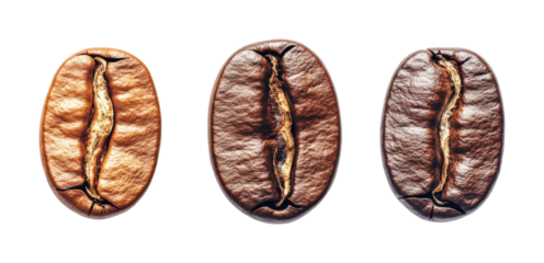 Artisan coffee beans on top view high fidelity minimalistic style perfect for food lovers and beverage enthusiasts isolated on transparent background