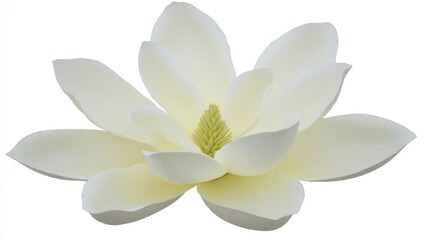 Fototapeta premium A delicate white lotus flower with soft petals and a central core.