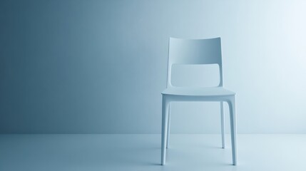 Minimalist Chair Against Soft Blue Background