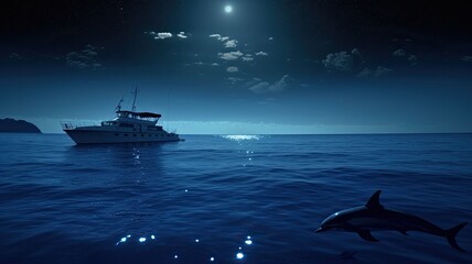 Obraz premium starry sky, sailing on the sea