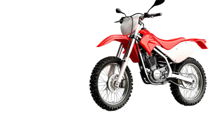 Red Dirt Bike, Off-Road Motorcycle, Powerful Engine, Rugged Terrain Vehicle