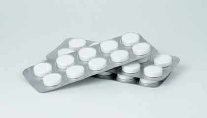 blister pack of pills isolated