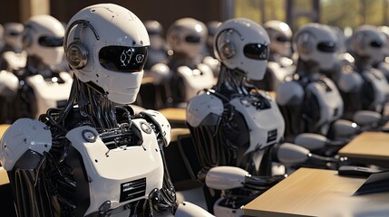 Fototapeta premium Advanced Robots in a Training Setting for Artificial Intelligence Learning