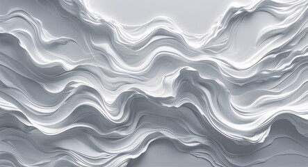 Fototapeta premium Loose expressive brushstrokes in shades of white creating an artistic fluid background in white illustration background
