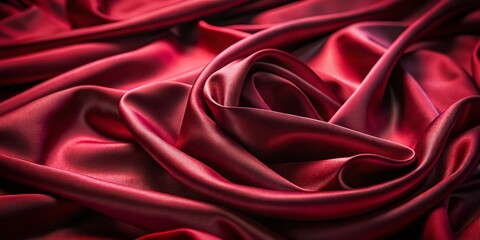Obraz premium Luxurious Burgundy Silk Fabric Texture: Rich Red Satin Background for Design