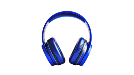 Vibrant Blue Over-Ear Headphones Isolated on Black