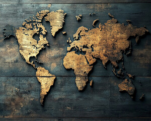 Hand drawn vintage world map
