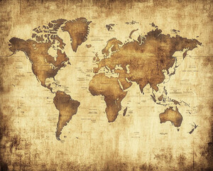 Hand drawn vintage world map