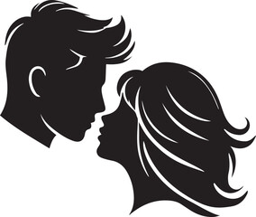 Timeless Romance in Silhouette. The Enchanting Beauty of a Couple Faces.