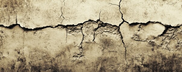 Naklejka premium A Detailed Close-Up of Cracked and Weathered Concrete Wall Texture