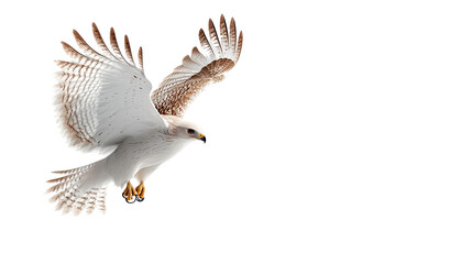 Obraz premium White Hawk Soaring, Majestic Wings in Flight Against Black Background