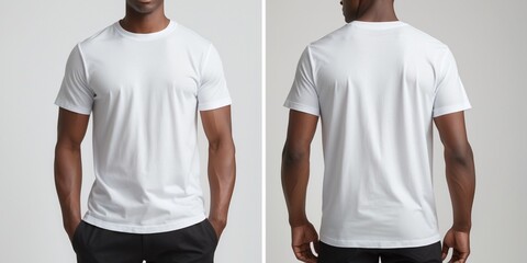 White T-Shirt Mockup Template Front and Back View for Design and Print Showcase