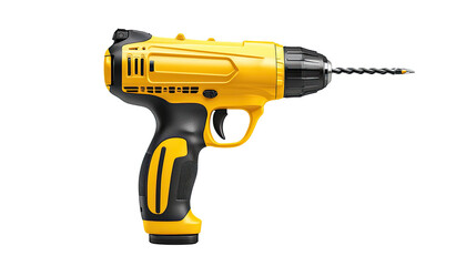 Yellow Cordless Electric Drill Power Tool Image