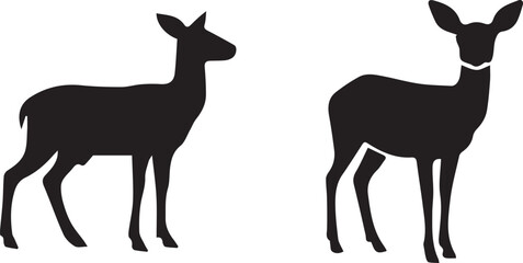 Deer silhouette vector EPS SET