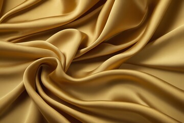 Obraz premium a close up of a golden silk fabric with a very large amount of folds