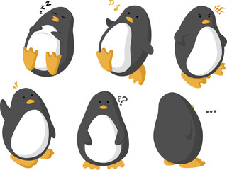 Obraz premium cute penguin mascot set