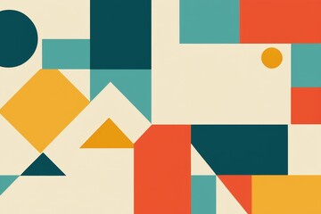 there is a picture of a colorful abstract design with geometric shapes