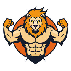 A bold fitness brand logo, featuring a roaring lion and dynamic motion lines
