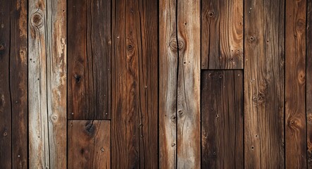 Naklejka premium Rustic wood planks pattern background in brown pattern background