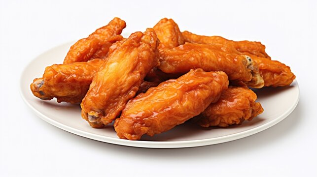 Crispy and Delicious Chicken Wing Dings Isolated on White Background - A Perfect Snack or Meal