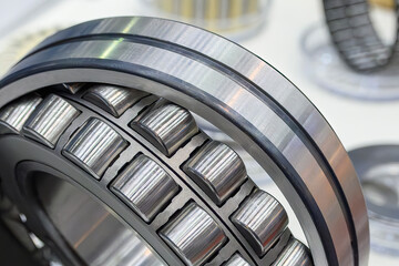Close up scene the cylindrical rolling bearing parts.