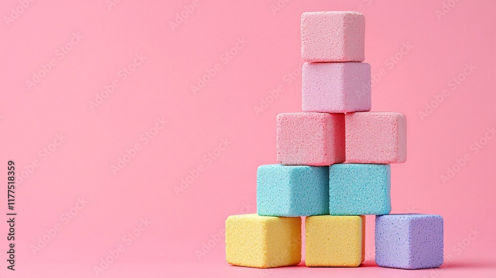 Aufkleber Intro to programming demonstrated with colorful blocks in a visual programming interface Stock Photo with side copy space